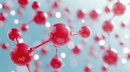 Poster - 3D illustration of a chemical molecular structure on a background