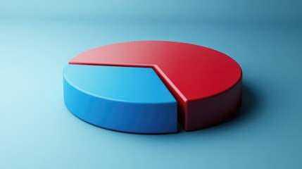 Poster - 3D rendered pie chart with empty space for text showcasing a circular diagram design