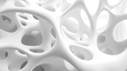 Poster - 3D rendering of abstract white geometric forms