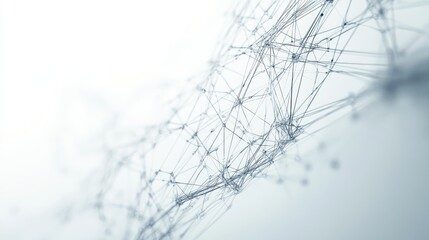 Poster - 3D rendering of technological structure lines on a white background showcasing digital art