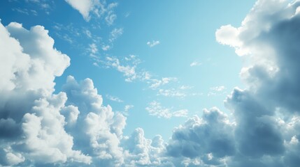 Poster - Abstract background of a cloudy blue sky with small clouds created through 3D rendering