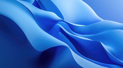 Poster - Abstract design featuring a blue minimalist geometric composition in 3D illustration