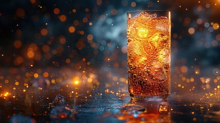 Canvas Print - Sparkling Cold Drink with Ice