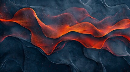 A dark blue and orange-red textured backdrop showcases an abstract, vivid color wave against a black canvas, presenting a grainy, noisy effect, perfect for wide banner or header design