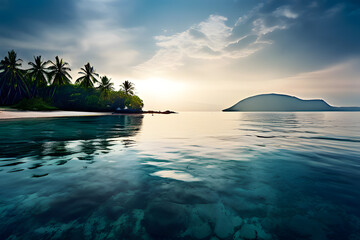 Wall Mural - sunset on the beach