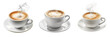 © Sourov - Set of cappuccino with a perfect swirl of foam, isolated on a transparent background