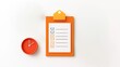 © NatthyDigitalArt - Meeting agenda with timeline and key points on clipboard, flat design illustration