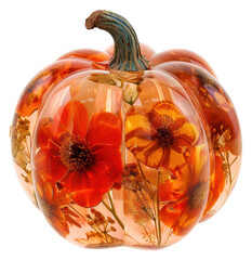 Sticker - PNG Flower resin Pumpkin shaped pumpkin vegetable produce.