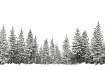 Wall Mural - PNG Pine trees outdoors drawing nature.