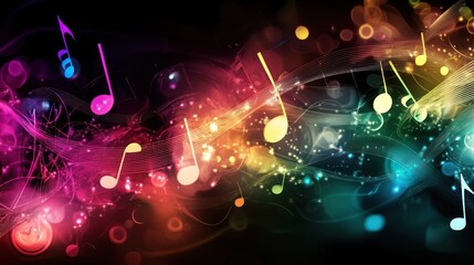 Poster - Musical Notes Background Abstract