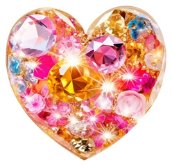 Sticker - PNG  Heart gemstone jewelry diamond.