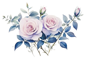 Sticker - PNG Blue rose bouquet pattern flower plant.