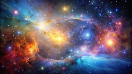Wall Mural - Images of space with bright stars, colorful nebulas, and distant galaxies, space, stars, nebulas, galaxies