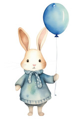 Wall Mural - PNG Baby rabbit balloon cartoon animal.