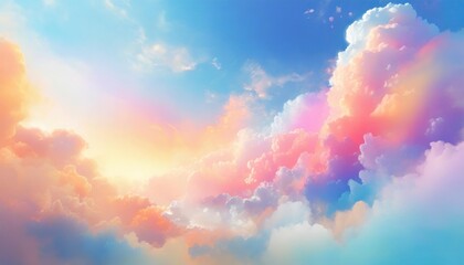 Canvas Print - colorful background with clouds