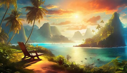 Wall Mural - tropical paradise island