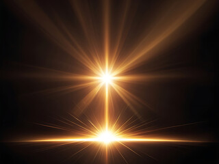 Flare light, effects sunlight, lens flare, light leaks, warm sun rays light effects, overlays or golden flare isolated on black background. effect, sunlight, ray, glow, bright, shine, sun. ai