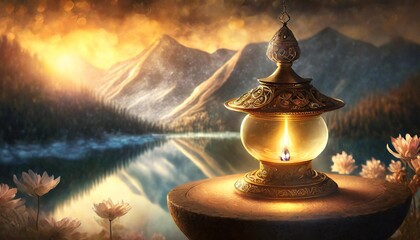 Canvas Print - lamp in the temple