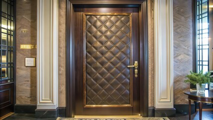 Poster - Elegant Interior Door with Leather Paneling