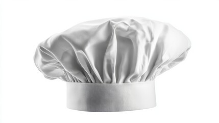 Professional Chef Hat Short Isolated on White Background.