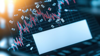 Poster - Dynamic stock market graph with data indicators showcasing financial trends and investment opportunities in a digital environment.