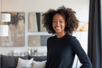 Poster - Portrait of a smiling female African American interior designer