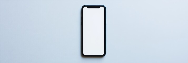 Smartphone Mockup with Blank White Screen on White Background - A modern smartphone mockup with a blank white screen, isolated on a white background. It represents digital technology, mobile apps, web