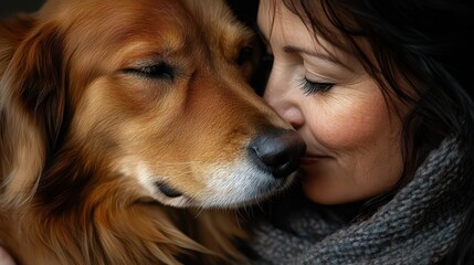  heartwarming image of a dog affectionately licking its owner's face, capturing the bond and playfulness between them.