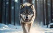© Tahir - Portrait of an angry wolf in a winter forest