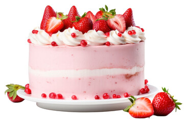 Poster - PNG Strawberry cake dessert fruit.