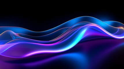 Wall Mural - Abstract Neon Wave Background - Digital Art Design