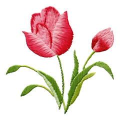 Sticker - PNG Embroidery pattern flower petal.