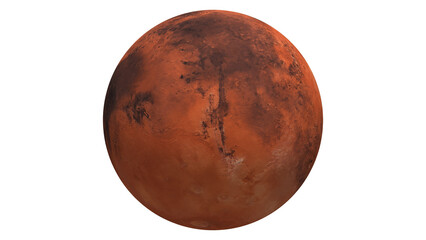 Wall Mural - planet mars view of the planet canyons on transparent background