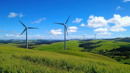 Wind Turbines in a Green Field