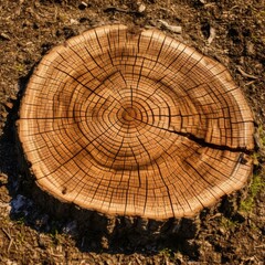 Close-up of Tree Rings: A Natural Pattern of Time