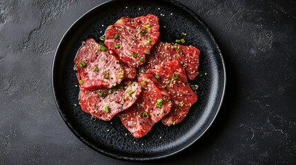 Marinated Beef Slices Ready for Grilling