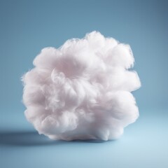 Wall Mural - Fluffy White Cloud on a Blue Background