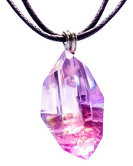 Sticker - PNG Healing crystal necklace amethyst gemstone jewelry.