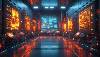 Wall Mural - Futuristic Tech Corridor