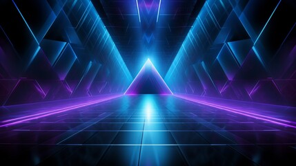 Wall Mural - Abstract Futuristic Neon Background with Glowing Lines