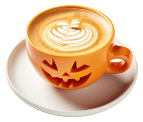 Wall Mural - PNG Hot pumpkin drink cup coffee latte.