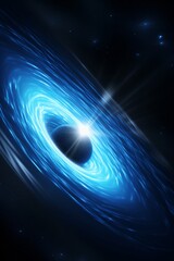Wall Mural - cosmic dance: a blue galaxy with a bright star
