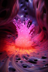 Wall Mural - abstract 3d art: glowing organic shapes and patterns