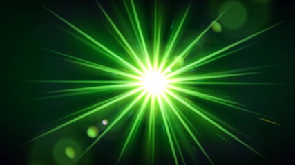Wall Mural - Green Flare Light With Lens Flare, 4K High Quality Video