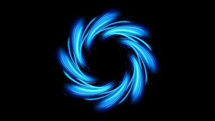 Wall Mural - Round Blue Light Twisted, High Quality 4K Video