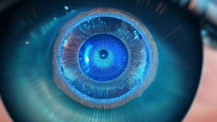 Poster - Technology and science concept with cyber eye and circuit board depicting development of artificial intelligence or ai