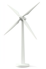 Wall Mural - Wind Turbine isolated on white background, powerful renewable energy sources