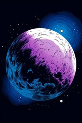 Wall Mural - cosmic planet illustration: a hand-drawn exploration of the universe