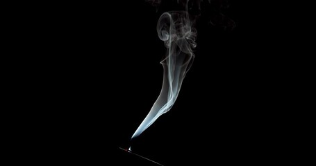Wall Mural - Real smoke on a black background. Thin Flexible Trickle of Real Smoke. Colorful real smoke rises up. Ideal for background or over-layer with blending mode add, screen, lighten.