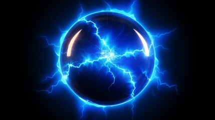 Wall Mural - Electric Sphere: A Digital Art Illustration of Energy and Power